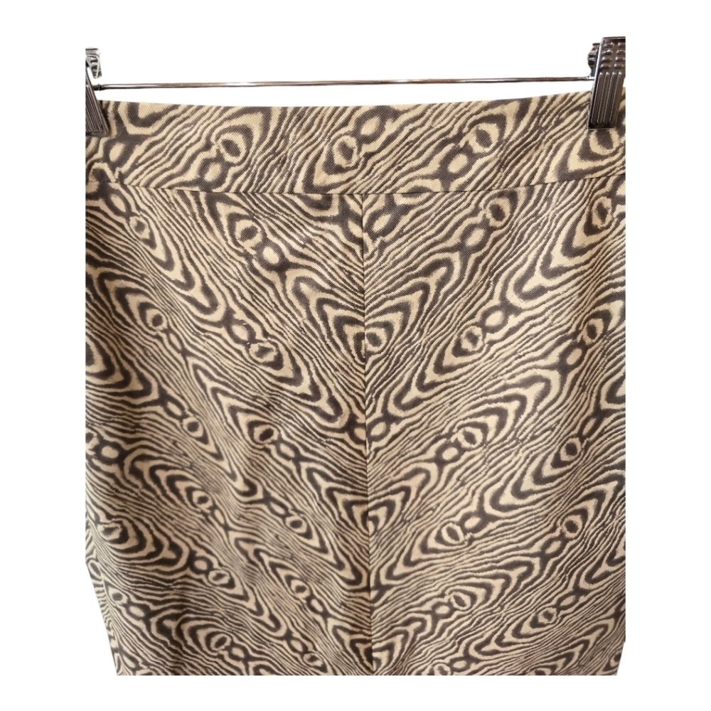 Postmark By Anthropologie Brown Cream Chevron Pattern Straight  Pencil Skirt 8 - Picture 3 of 7